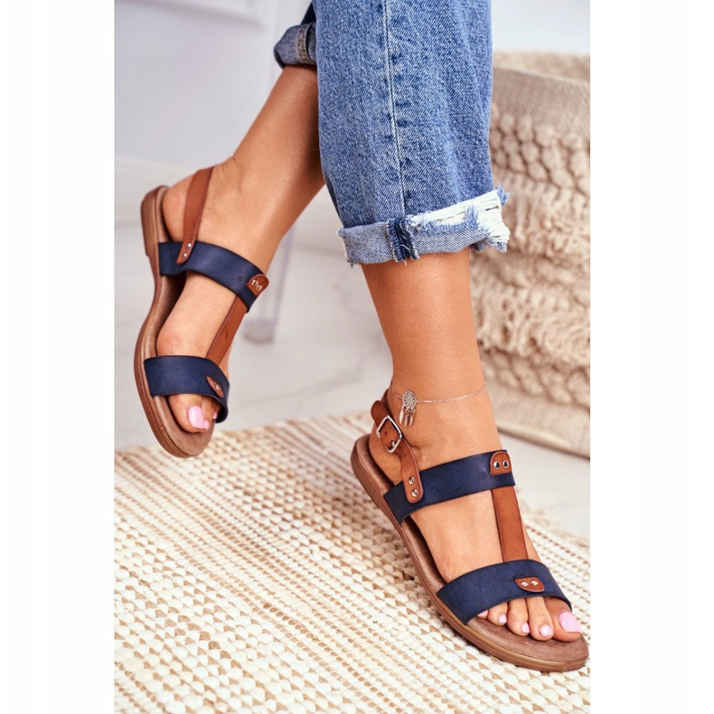 EVE Sandali Eleganti da Donna 8SD35-0307 Blu Navy Renna 2