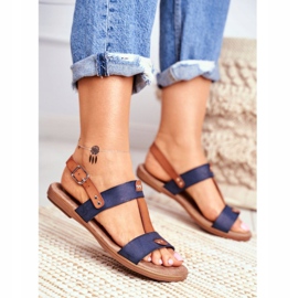 EVE Sandali Eleganti da Donna 8SD35-0307 Blu Navy Renna 1