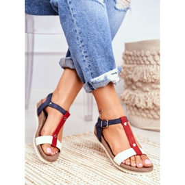 EVE Sandali da donna a forma piatta 8SD35-0306 Blu navy Dubi marrone 2
