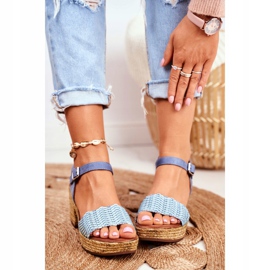 EVE Sandali Da Donna Con Tacco Blu Fobi 2