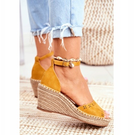 EVE Sandali da donna su espadrillas con zeppa Giallo Sagittario 2