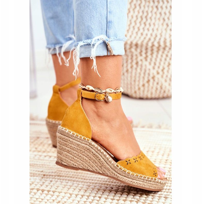 EVE Sandali da donna su espadrillas con zeppa Giallo Sagittario 2