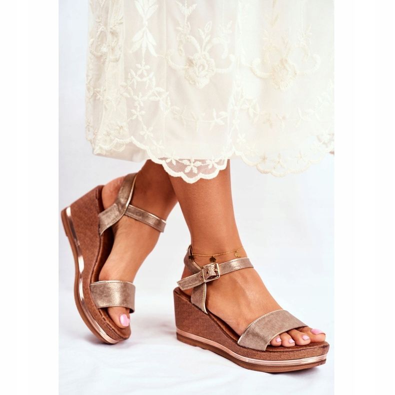 EVE Sandali da donna con zeppa Beige Monroe 1
