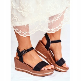 EVE Sandali da donna con zeppa neri Monroe nero 2