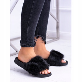 Pantofole Da Donna Con Pelliccia Pelliccia Nera nero 2