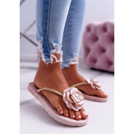 Ciabatte Donna Infradito Fiore Beige Glitter Elenda 1