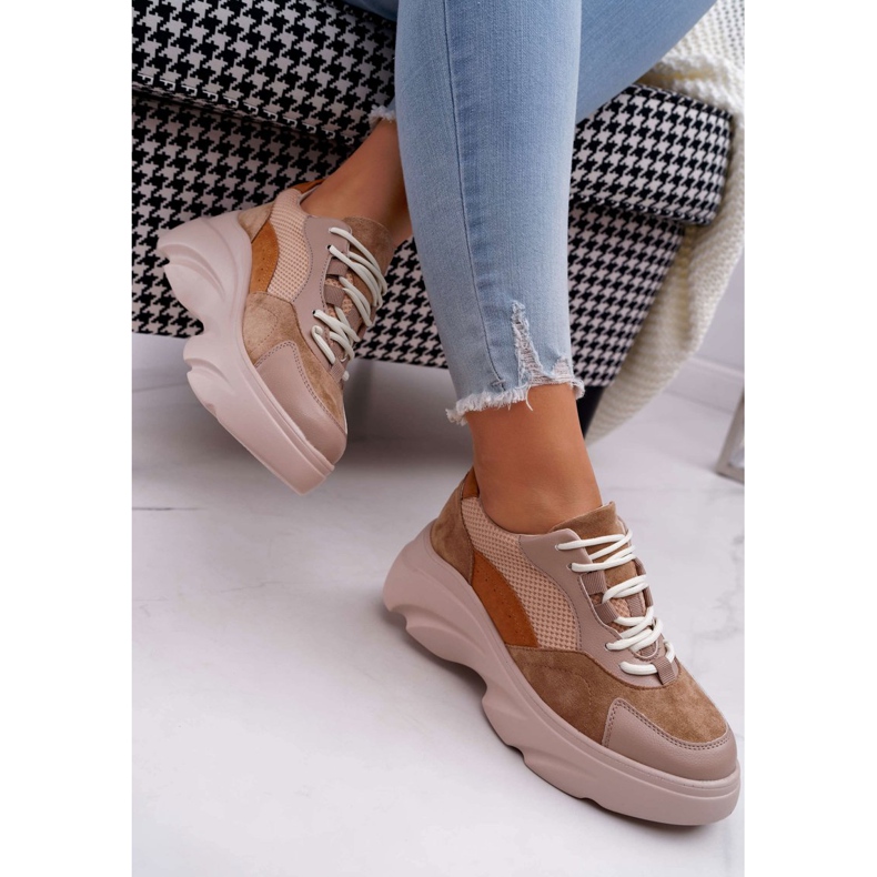 SEA Scarpe Sportive da Donna Suola Spessa Camel Cardamon marrone 2