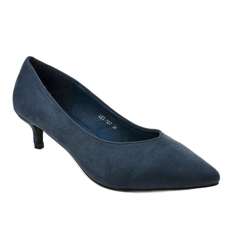 Décolleté blu su tacco LEI-167 1