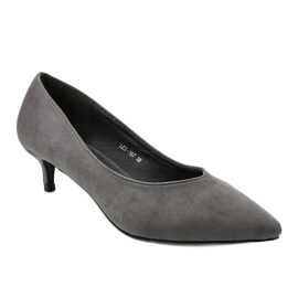 Décolleté grigie su tacco LEI-167 grigio 1
