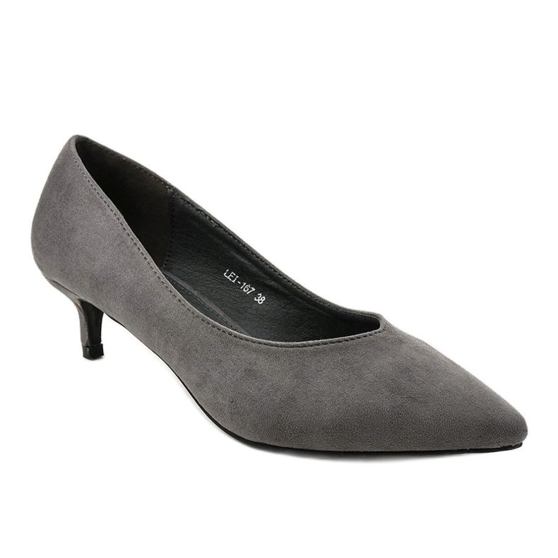 Décolleté grigie su tacco LEI-167 grigio 1