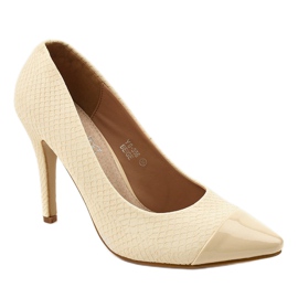 Décolleté beige sul tacco YS-356 1