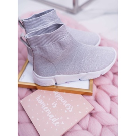 FRROCK Scarpe Sportive per Bambini Broccato Argento Deva grigio 2