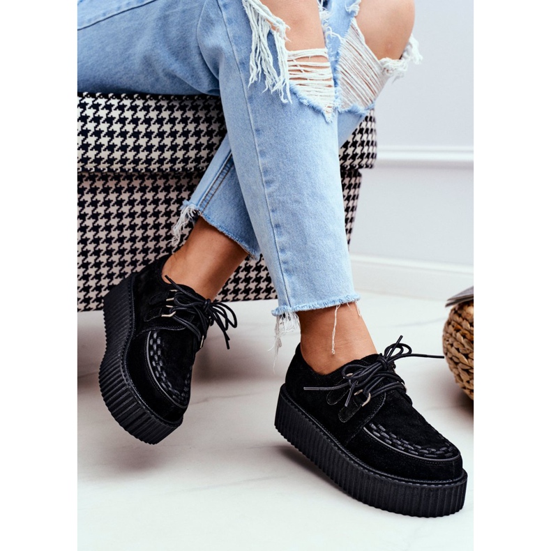 Smith's Creepers in camoscio nero sulla piattaforma Gocain 2