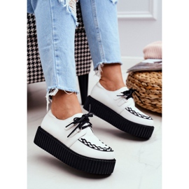 Smith's Creepers in pelle bianca sulla piattaforma Gocain bianco 1
