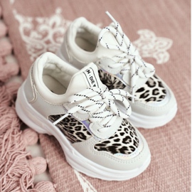 FRROCK Scarpe sportive per bambini con stampa leopardata Penny bianca grigio 1
