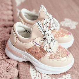 FRROCK Scarpe Sportive per Bambini con Glitter Rosa Matylda 1