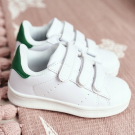 FRROCK Scarpe Sportive Bambino Gioventù Bianche Fifi Velcro bianco verde 1