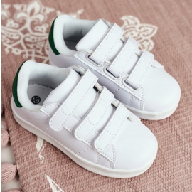 FRROCK Scarpe Sportive Bambino Gioventù Bianche Fifi Velcro bianco verde 2