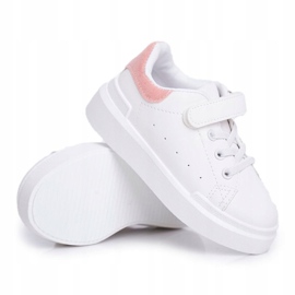 FRROCK Scarpe Sportive Per Bambini Con Velcro Bianche E Rosa Bilbo bianca 1