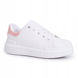 FRROCK Scarpe Sportive Per Bambini Con Velcro Bianche E Rosa Bilbo bianca 2