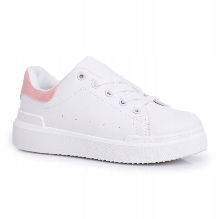 FRROCK Scarpe Sportive Per Bambini Con Velcro Bianche E Rosa Bilbo bianco 2