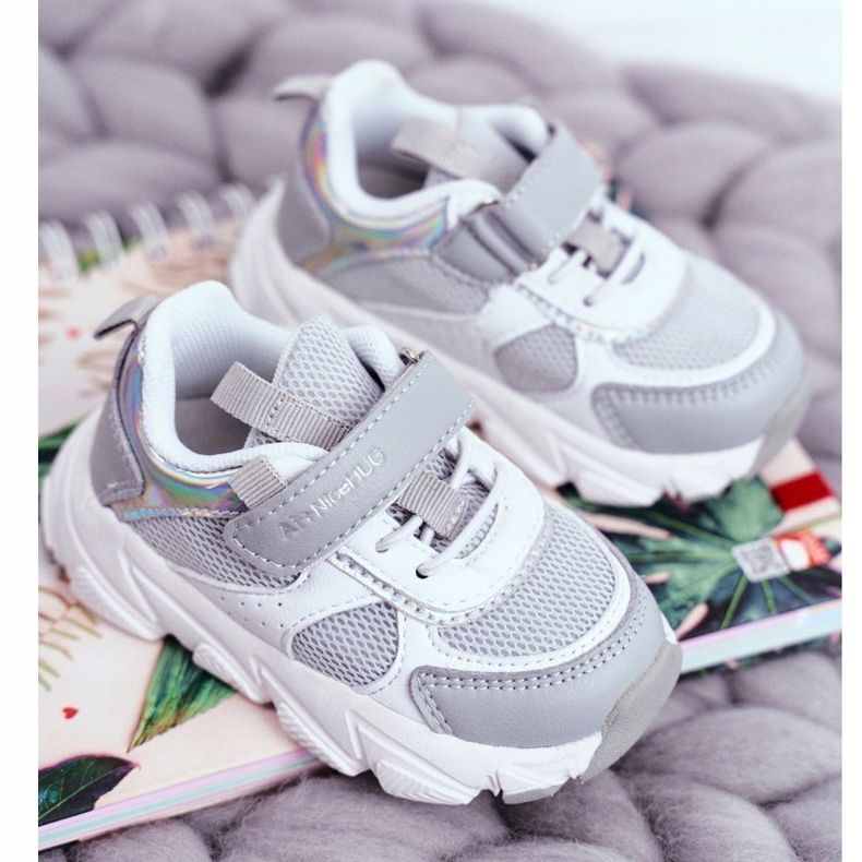 Scarpe Sportive Bambino Grigie ABCKIDS B011104349 bianca grigio 1