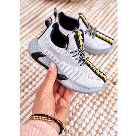 FRROCK Scarpe Sportive Bambino Grigie e Bianche Stitch grigio 1