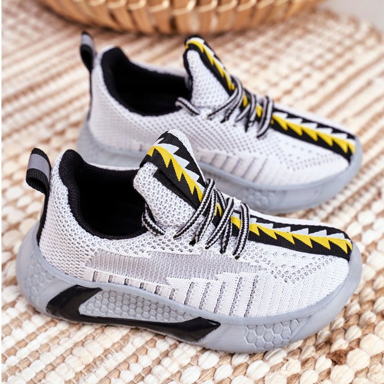 FRROCK Scarpe Sportive Bambino Grigie e Bianche Stitch grigio 2