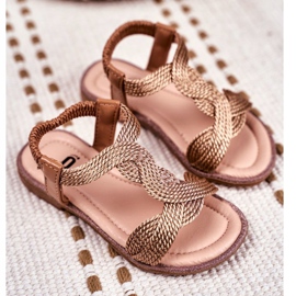 FRROCK Sandali per bambini Lamado Champagne rosa giallo 2