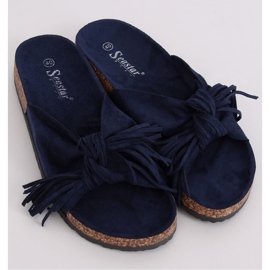 Pantofole boho blu navy da donna CK136P D.BLUE 1