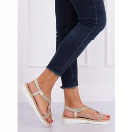 Sandali dorati da donna HD-129 Gold d'oro 2