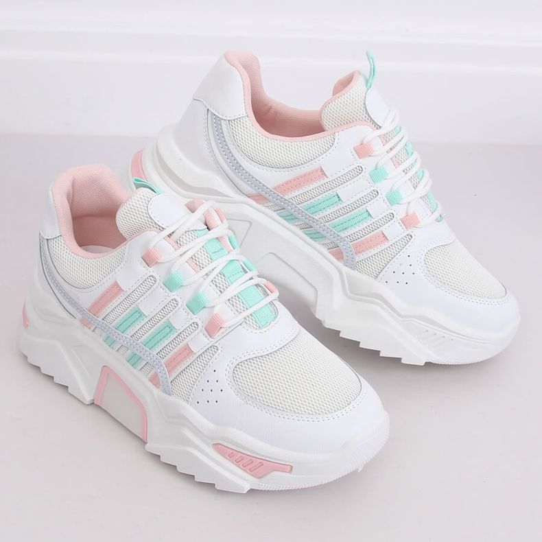 Scarpe sportive rosa LV113P bianche bianca 1