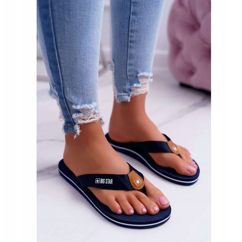 Pantofole da donna Infradito Big Star Navy Blue DD274A254 blu navy 2