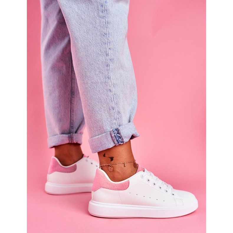 SEA Scarpe Sportive da Donna Bianche con Tacco Rosa Milly bianco 1