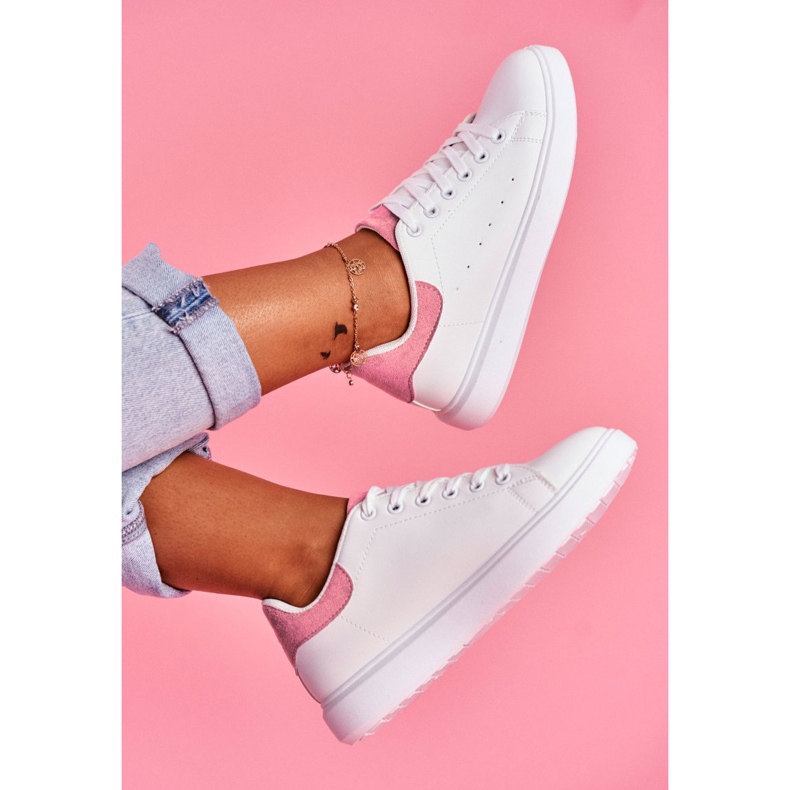 SEA Scarpe Sportive da Donna Bianche con Tacco Rosa Milly bianca 2