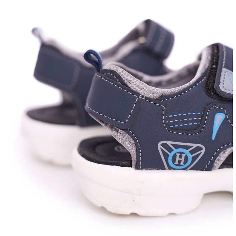 FRROCK Sandali da bambino per ragazzi con velcro Navy Blue Pelgro blu navy 1