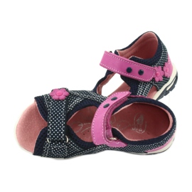 Sandali con velcro Ren But blu navy rosa bianco 4
