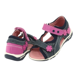 Sandali con velcro Ren But blu navy rosa bianco 3