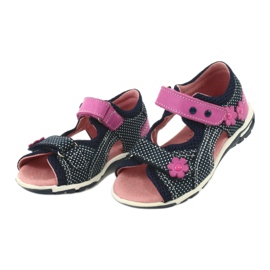Sandali con velcro Ren But blu navy rosa bianco 2