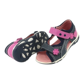 Sandali con velcro Ren But blu navy rosa bianco 5