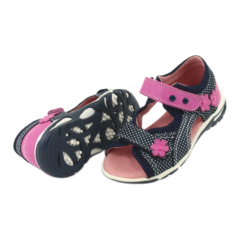 Sandali con velcro Ren But blu navy rosa bianca 5