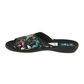 Pantofole da donna fiori Adanex 24301 nero blu rosa verde 2