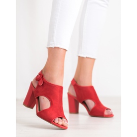 Weide Sandali costruiti con pelle scamosciata rosso 2