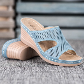 GOLL Pantofole con zeppa leggera blu 1