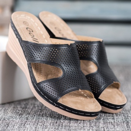 GOLL Pantofole con zeppa leggera nero 2