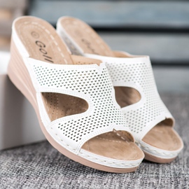 GOLL Pantofole con zeppa leggera bianca 2