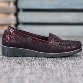 SHELOVET Mocassini in tessuto rosso 1