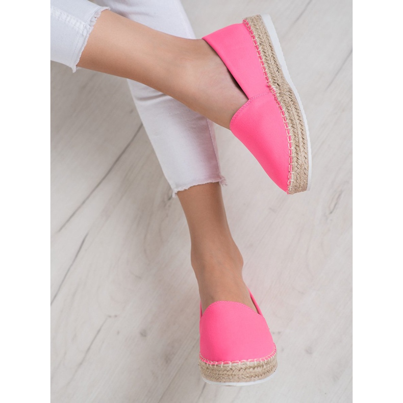 Small Swan Espadrillas in tessuto rosa 1