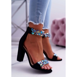 Lu Boo Sandali Neri Strass Suede Lambada nero 1