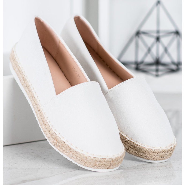 Small Swan Espadrillas in tessuto bianco 1